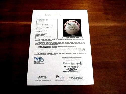 Mel Allen Yankees Bemondó Hof Aláírt Auto William Harridge Baseball Szövetség Loa - Dedikált Baseball