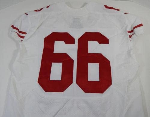 2014-ben a San Francisco 49ers 66 Játék Kiadott Fehér Jersey DP16463 - Aláíratlan NFL Játék Használt Mezek
