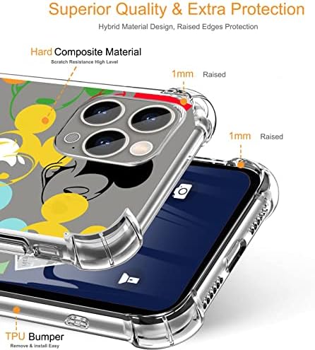 SUNTONIO Tervezett iPhone 13 pro max-Ügyben [Nem Sárga] Clear & Ütésálló Védő Telefon Borító Vékony Slim Esetben 6.7