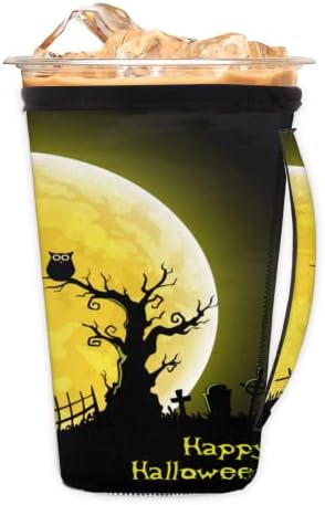Bat Telihold Halloween Temető Újrafelhasználható Jeges Kávé Ujj fogantyúval Neoprén Kupa-a Hüvely, A Szóda, Kávé, Tea,