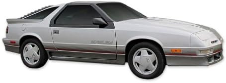 1989-90 Dodge Shelby Daytona Matricák Csíkos Szett - Szén/PIROS