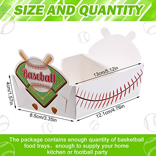 60 Csomag 2lb Baseball Party Kellékek Baseball Szülinapi Dekoráció, Eldobható Papír Tálcát Baseball Élelmiszer Hajók