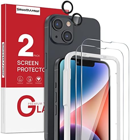 [2+2 Csomag] SmoothArmor képernyővédő fólia iPhone 14 / iPhone 13 6.1 Colos a Kamera Lencséjét Védő, Edzett Üveg, Igazítás