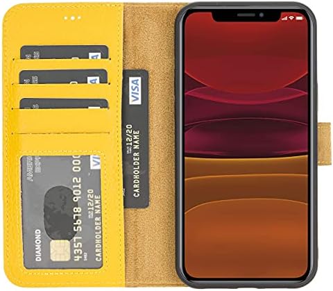 Bőr Levehető Tárca Esetben Kompatibilis az iPhone 12 Pro Max( 6.7), RFID Védelem, Levehető Mágneses tok Hitelkártya