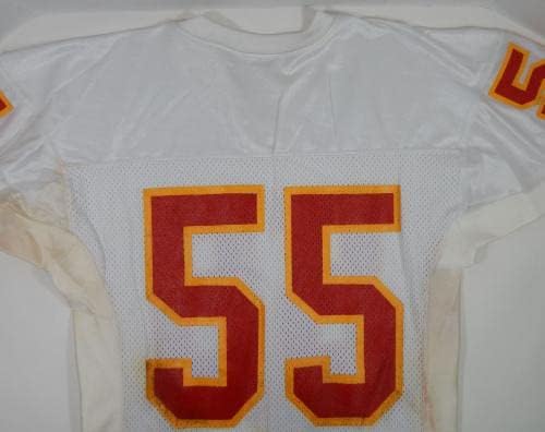 Kansas City Chiefs 55 Játék Kiadott Fehér Jersey 48 DP16394 - Aláíratlan NFL Játék Használt Mezek