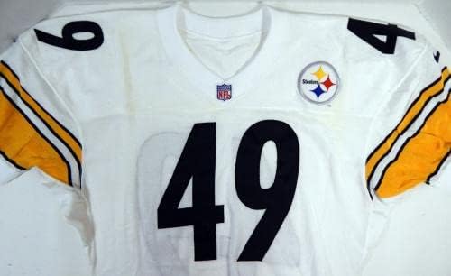 1997 Pittsburgh Steelers 49 Játék Kiadott Fehér Jersey 48 DP21234 - Aláíratlan NFL Játék Használt Mezek