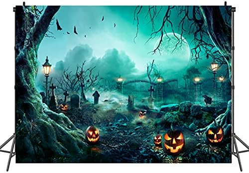 LTLYH 7X5FT Halloween Hátteret Horror Hold Éjszaka Ijesztő Temető Tök Lámpás Hátteret Halloween Gyerek, Felnőtt, Családi