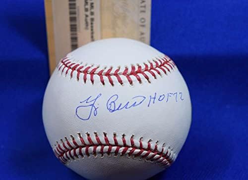Yogi Berra HOF 72 Steiner Coa Autogramot Major League OML Aláírt Baseball