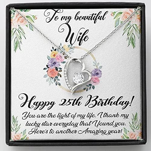 Üzenet Kártya Ékszerek, Kézzel készített Nyaklánc - Boldog 25 éves a Nyakláncot Felesége, A Gyönyörű Feleségemet 25