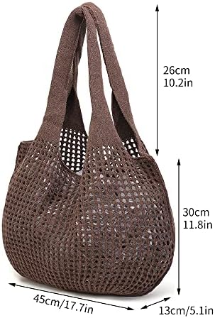 ENBEI Női Strand Tote Bags Váll Táskák Nagy kötött táska táska esztétikai iskolai Hurkolt tote aranyos Tote bags
