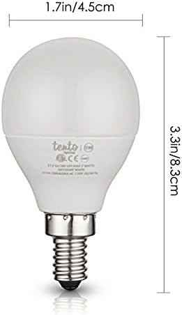 Tento Világítás E12 A16, Gyertyatartót Edison Bázis, Gömb Alakú Energiatakarékos Ventilátor LED Izzók, Meleg Fehér,