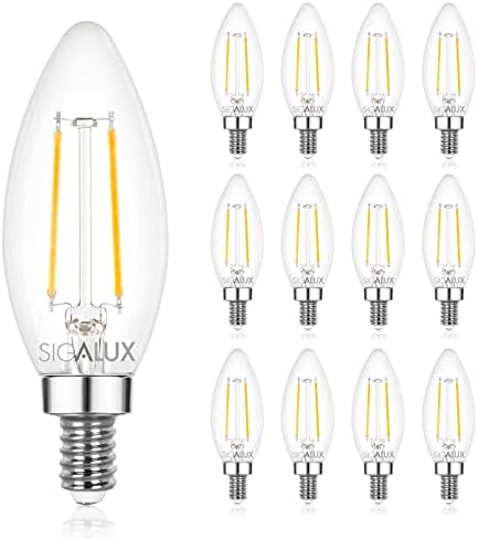 Sigalux E12 LED Izzó Szabályozható, 40 Watt Gyertyatartót LED Izzók, Csillár Izzók, B10 5000K Nappal, B Típusú Gyertya
