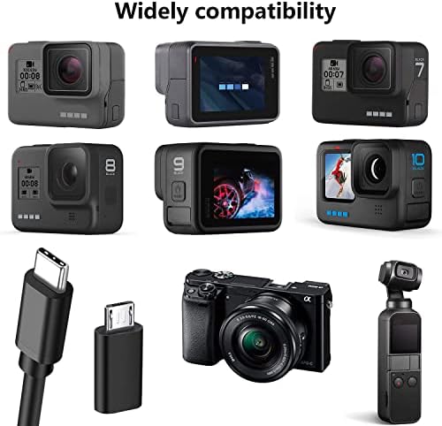 KQWOMA Csere, Töltő Kábel, USB Töltő Kábel Kompatibilis a Hős 5/6/7/8/9/10/Max Kamera, Osmo Akció, Osmo Zsebében, Cyber-Shot
