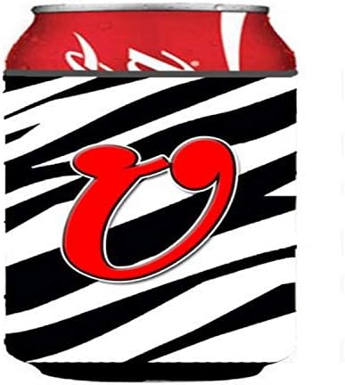 Caroline Kincsek CJ1024-UCC Levél U Kezdeti Monogram - Zebra Piros vagy Üveg Ölelkezős, Lehet Hűvösebb Ujja Ölelkezős
