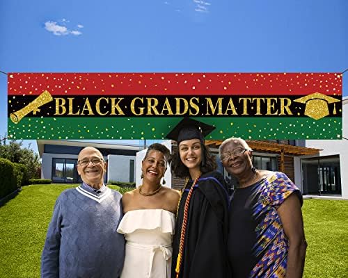 Fekete Végzettségű Számít, Kerítés Banner Afro-Amerikai Érettségi Diploma Cap Party Fotó Hátteret Udvaron Kerti Dekoráció