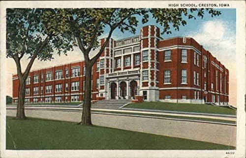 Középiskolai Creston, Iowa IA Eredeti Antik Képeslap, 1938