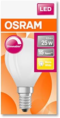 OSRAM LED lámpa/Bázis: E14 / Meleg Fehér / 2700 K / 3.30 W/Csere 25 W-os Izzó/LED Utólag Klasszikus P DIM [Energiahatékonysági