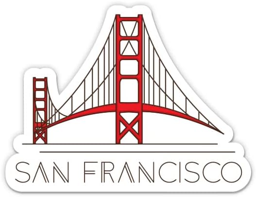 A San Francisco-i Golden Gate Híd, Kalifornia - 5 Vinyl Matrica - Autós Laptop i-Pad - Vízálló Matrica
