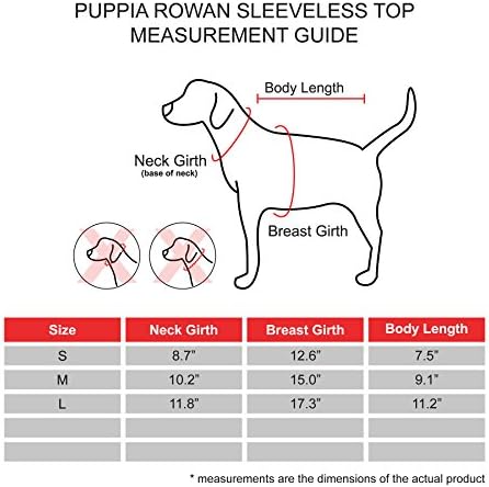 Puppia PASA-TS1609-AQ-M Rowan Tartály Felső Póló, Közepes