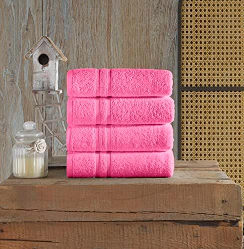 Hammam Vászon Rózsaszín kéztörlő 4-Pack - 16 x 29 török Pamut, Prémium Minőségű, Puha, Nedvszívó Kis Törülköző Fürdőszoba