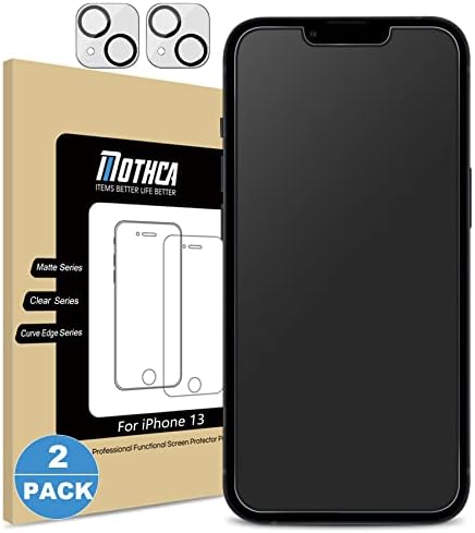 Mothca [2+2 Csomag Matt Üveg kijelző Védő fólia iPhone 13 + Kamera Lencse Edzett Üveg Protector Anti-Vakító fény & Anti-Ujjlenyomat