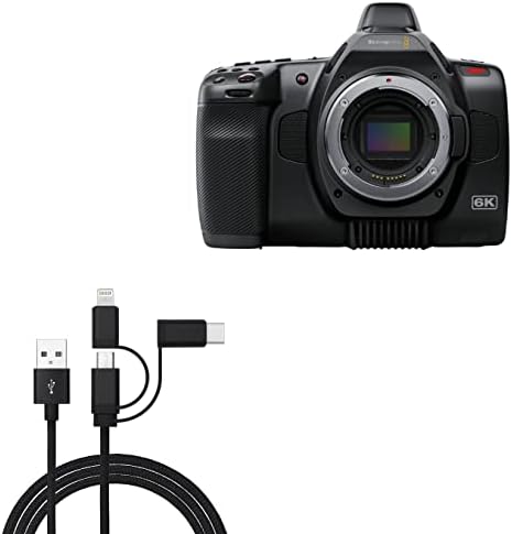 BoxWave Kábel Kompatibilis a Blackmagic Pocket Cinema Camera 6K G2 (Kábel által BoxWave) - AllCharge 3-in-1 Kábel Blackmagic