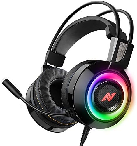 ABKONCORE CH60 Gaming Headset Valódi 7.1-Es Térhatású Hang PC, PS4, Laptop, Bass Rezgés, zajcsökkentés, Puha Fülvédő